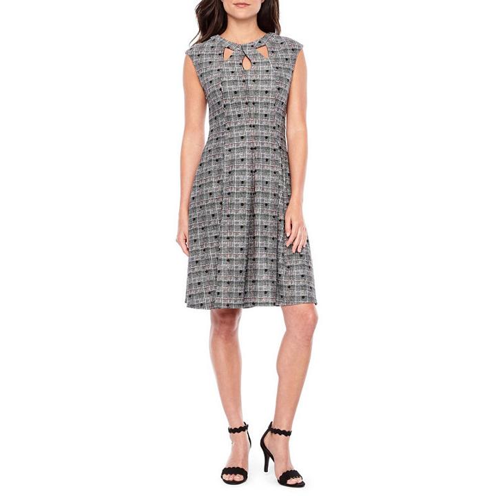 Danny & Nicole Sleeveless Plaid Fit & Flare Dress