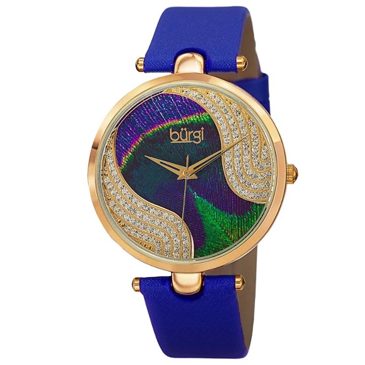 Burgi Womens Blue Strap Watch-b-131bu