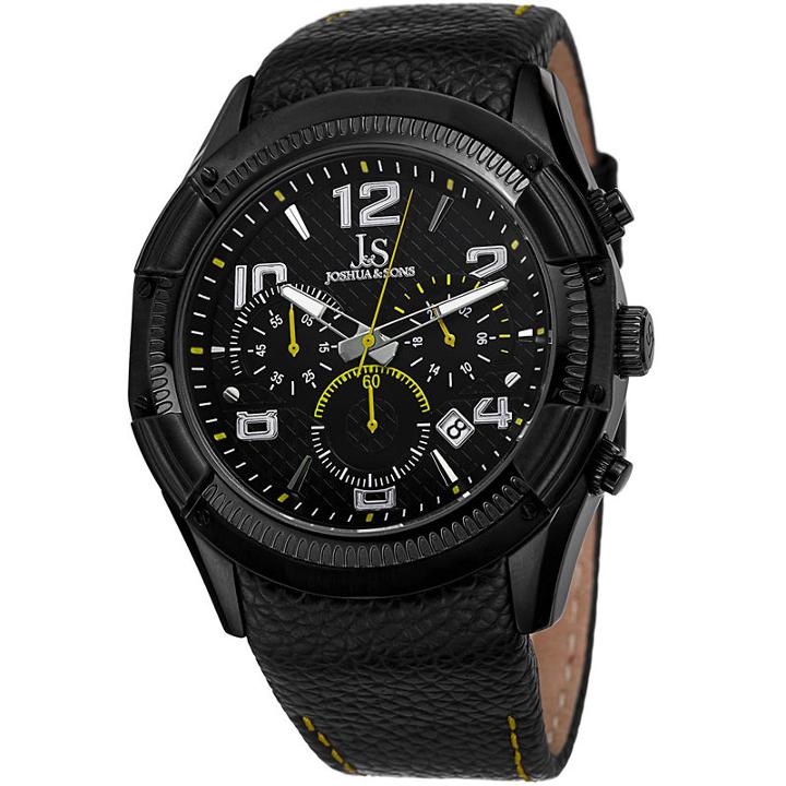 Joshua & Sons Mens Black Strap Watch-j-69yl