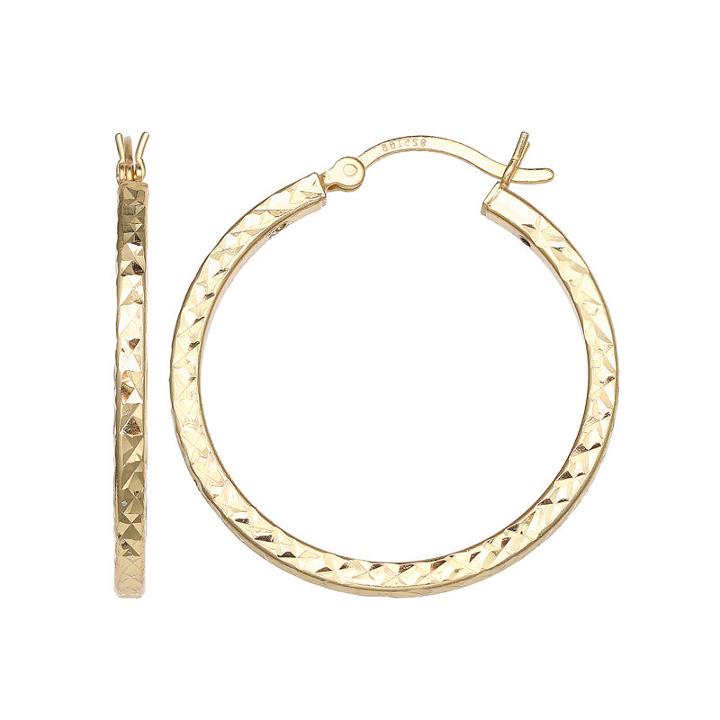 Silver Treasures Silver Treasures 14k Gold Over Silver 20mm Hoop Earrings