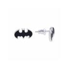 Dc Comics Batman Brass Black Enamel Stud Earrings