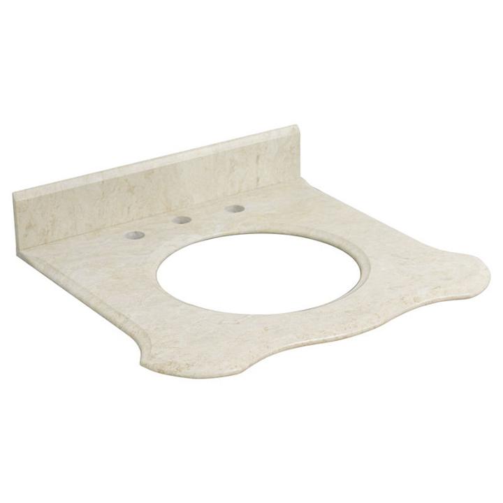 25.25-in. W 22.25-in. D Marble Top In Beige Colorfor 3h8-in. Faucet