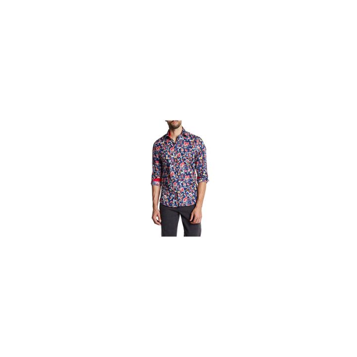 Tr Premium Vibrant Floral Pattern Slim Fit Dress Shirts