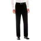 Izod Black Striped Flat-front Suit Pants