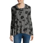 Alyx Long Sleeve Cowl Neck Knit Floral Blouse