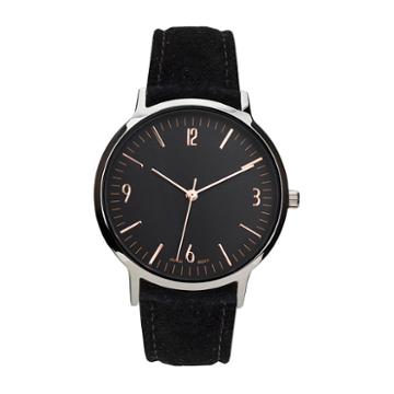 Geneva Platinum Womens Black Strap Watch-10113
