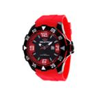 Seapro Diver Mens Black Dial Red Silicone Strap Watch