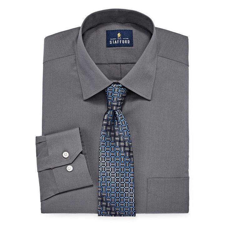 Stafford Box Shirt And Tie Set Big And Tall Shirt + Tie Set