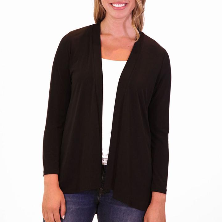 Nina Leonard Long Sleeve Godet Back Cardigan
