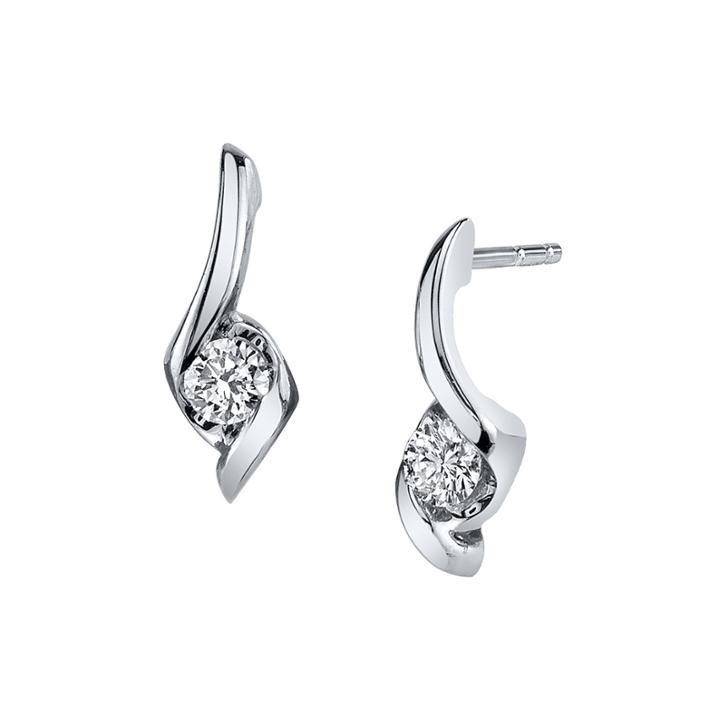 Sirena 1/5 Ct. T.w. Round Diamond 14k White Gold Earrings