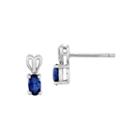 Oval Blue Sapphire Sterling Silver Stud Earrings