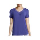 Ambrielle Lace-accented Short-sleeve Sleep Tee - Plus