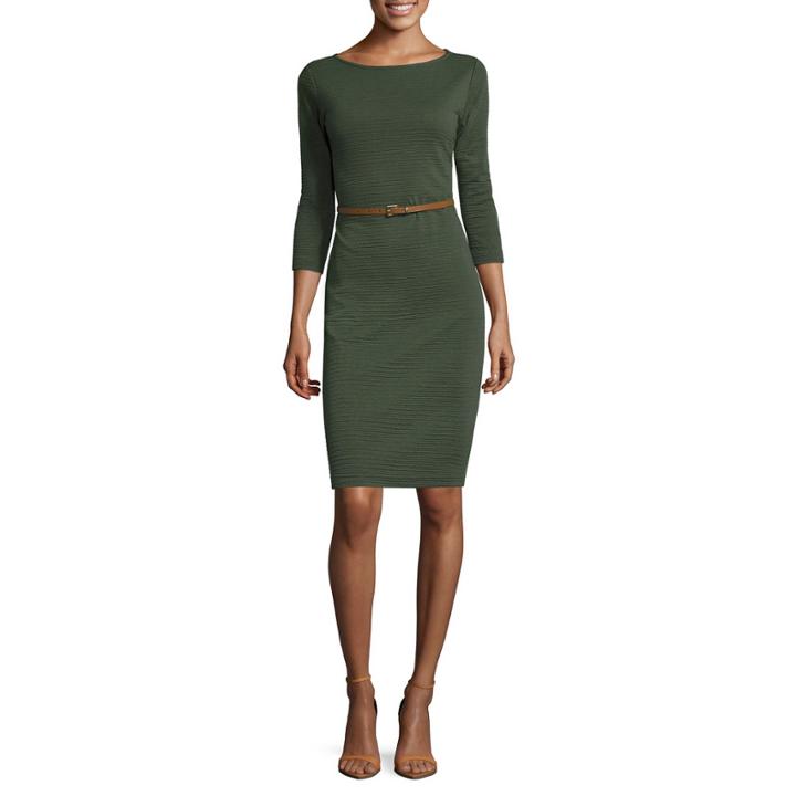 Sharagano 3/4 Sleeve Sheath Dress