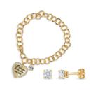 Womens 2-pack 1 3/4 Ct. T.w. White Cubic Zirconia 18k Gold Over Silver Jewelry Set