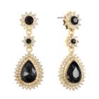 Monet Jewelry Black Round Drop Earrings