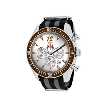 Jivago Timeless Mens Silver-tone Dial And Black Strap Watch