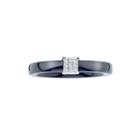 Diamond-accent Black Ceramic And Sterling Silver Square Promise Ring