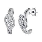 Diamond Blossom 1/2 Ct. T.w. Diamond Sterling Cluster Drop Earrings