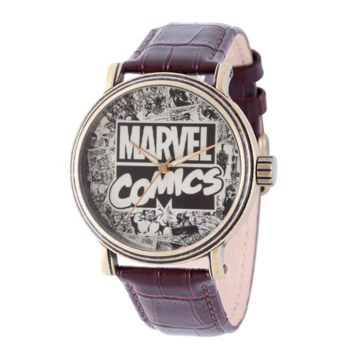 Comics Marvel Mens Brown Strap Watch-wma000047