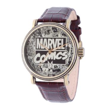 Comics Marvel Mens Brown Strap Watch-wma000047