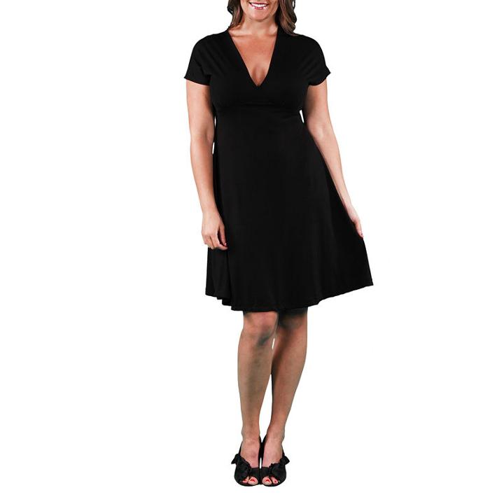 24/7 Comfort Apparel Empire Fit & Flare Dress-plus