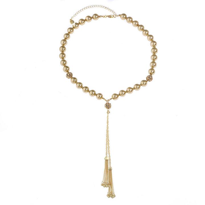 Monet Jewelry Womens Brown Simulated Pearls Y Necklace
