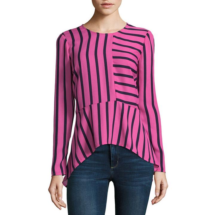 Project Runway Long Sleeve Sharkbite Hem Top