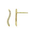 Petite Lux&trade; Cubic Zirconia 10k Yellow Gold Curve Drop Earrings