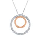 Womens 1/10 Ct. T.w. Genuine White Diamond 14k Rose Gold Over Silver Sterling Silver Pendant Necklace