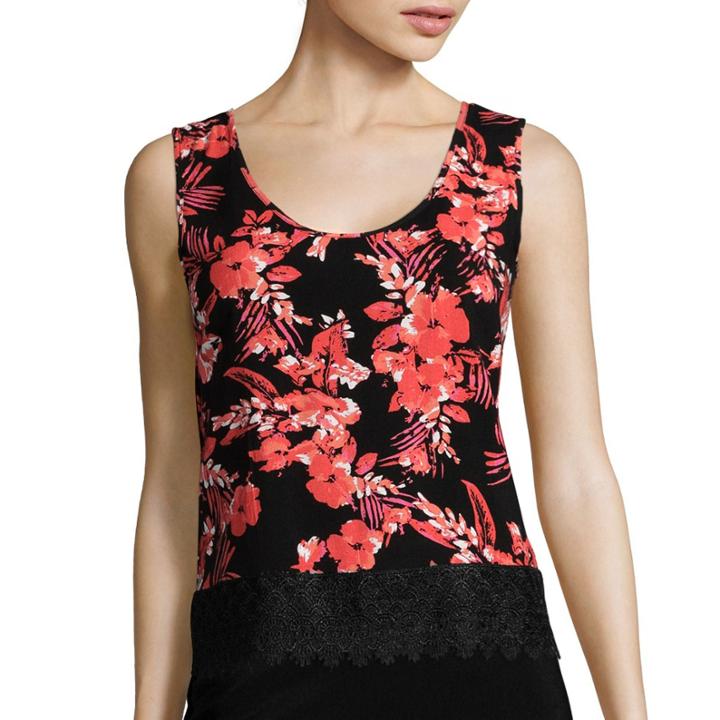 Love By Design Crochet Lace-trim Tank Top