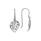 1/6 Ct. T.w. Diamond Sterling Silver Leaf Dangle Earrings