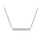 Diamonart Cubic Zirconia Sterling Silver 7-cluster Bar Necklace