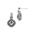 Shey Couture Genuine Swiss Blue Topaz Sterling Silver With 14k Yellow Gold Earrings