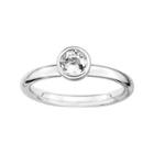 Personally Stackable 5mm Round Genuine White Topaz Ring