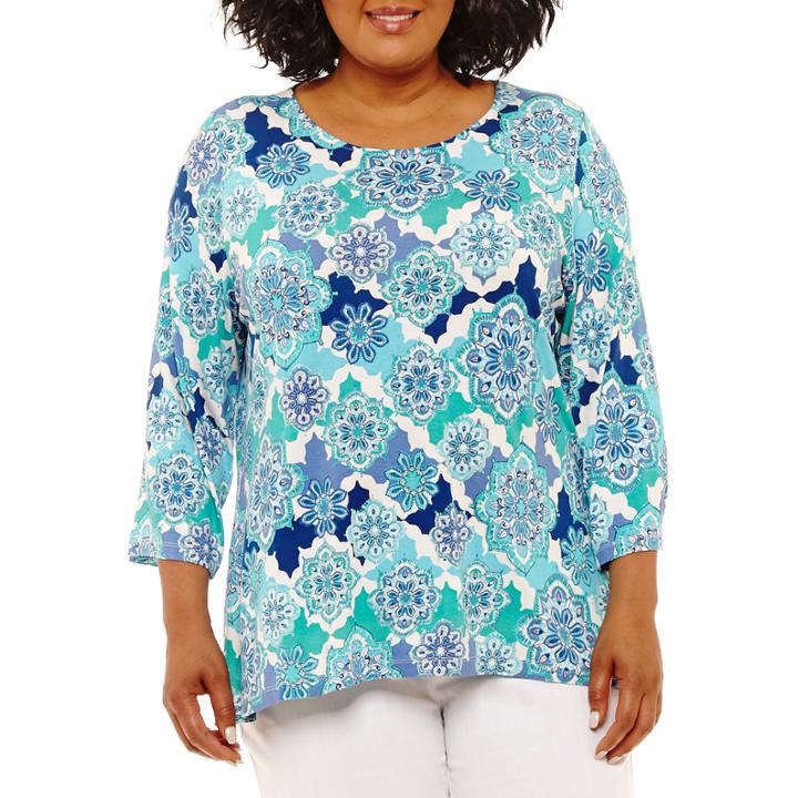 Lark Lane Must Have Tile Print Tunic- Plus