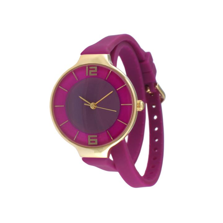 Tko Orlogi Womens Purple Silicone Strap Wrap Watch