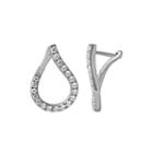 1 Ct. T.w. Certified Diamond 14k White Gold Openwork Teardrop Earrings