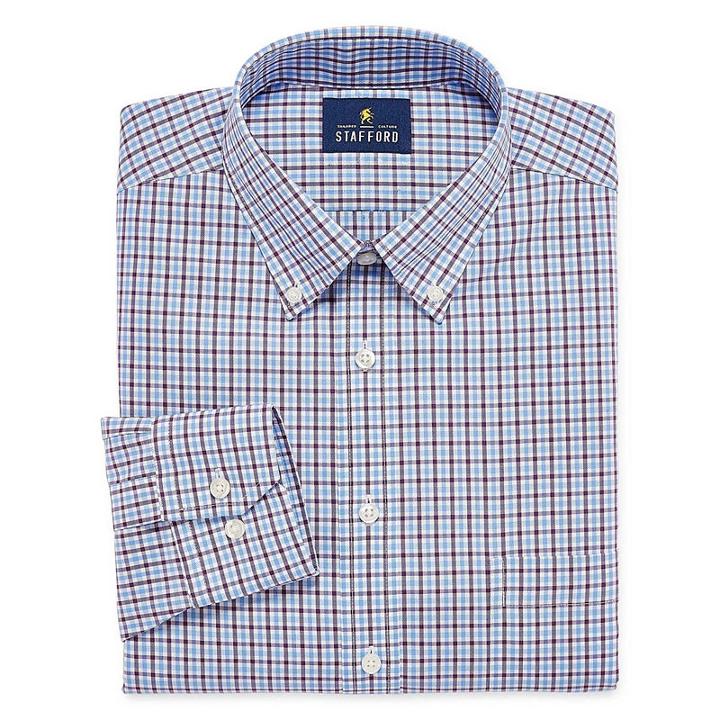 Stafford Executive Non-iron Cotton Pinpoint Oxford Long-sleeve Dress Shirt