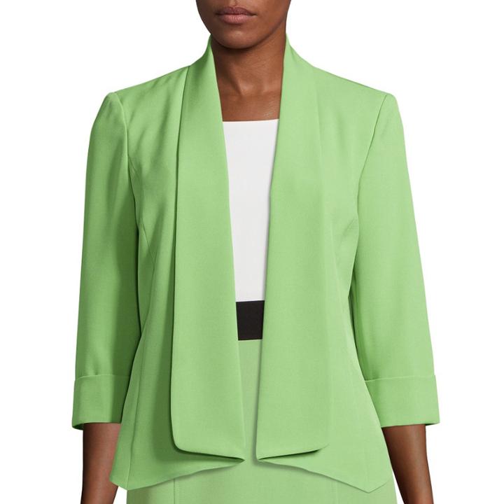 Black Label By Evan-picone 3/4-sleeve Bracelet Sleeve Jacket