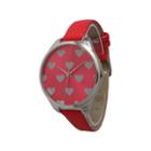 Olivia Pratt Womens Hearts Dial Red Leather Watch 13942red