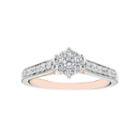 Enchanted Fine Jewelry By Disney Enchanted By Disney Womens 1/2 Ct. T.w. Genuine Round Diamond 10k Gold Engagement Ring