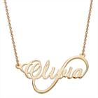 Personalized Womens 14k Gold Over Silver Infinity Pendant Necklace
