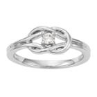 Promise My Love Womens 1/8 Ct. T.w. Genuine Round White Diamond 14k Gold Promise Ring