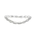 Personally Stackable Sterling Silver Rice Bead Wave Ring