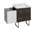 37.75-in. W Floor Mount White-dawn Grey Vanity Setfor 1 Hole Drilling Bianca Carara Top Biscuit Umsink