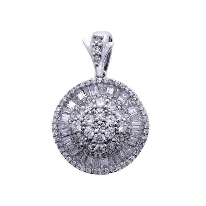 2 Ct. T.w. Certified Diamond 14k White Gold Pendant Necklace