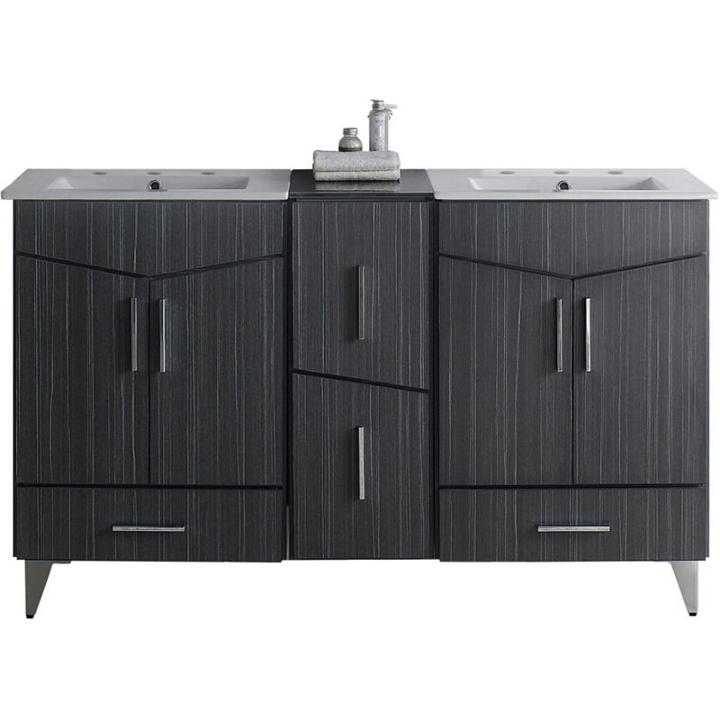 61.5-in. W Floor Mount Dawn Grey Vanity Set For 3h8-in. Drilling