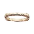 Personally Stackable 18k Rose Gold Over Sterling Silver Wavy Square Ring