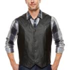 Snap-front Leather Vest