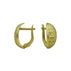 14k Yellow Gold 16mm Diamond-cut Hoop Earrings